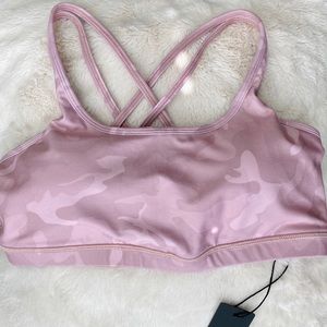 Wear It To Heart Strappy Blush Camo Sports Bra